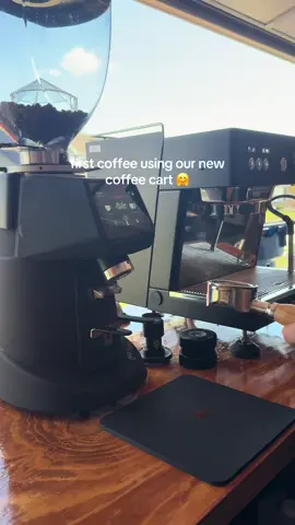 finished building our new coffee cart and had to make a latte to celebrate  #coffeecart #coffee #espresso #SmallBusiness #latteart 