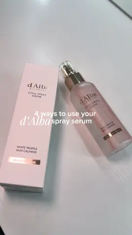4 ways I use my d’Alba serum spray✨ @DALBA  If you are a girly who struggles with dry patches, cakey foundation, or textured makeup and want an instant glow-up without redoing your whole look this spray is PERFECT for you🫶🏻 #dalba #dAlbaSpraySerum #UVMist #RednessCare #SOScare     