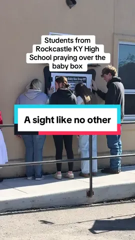 Students pray over the baby box! #praying #rockcastlehighschool #safehavenbabyboxes #inspiring 