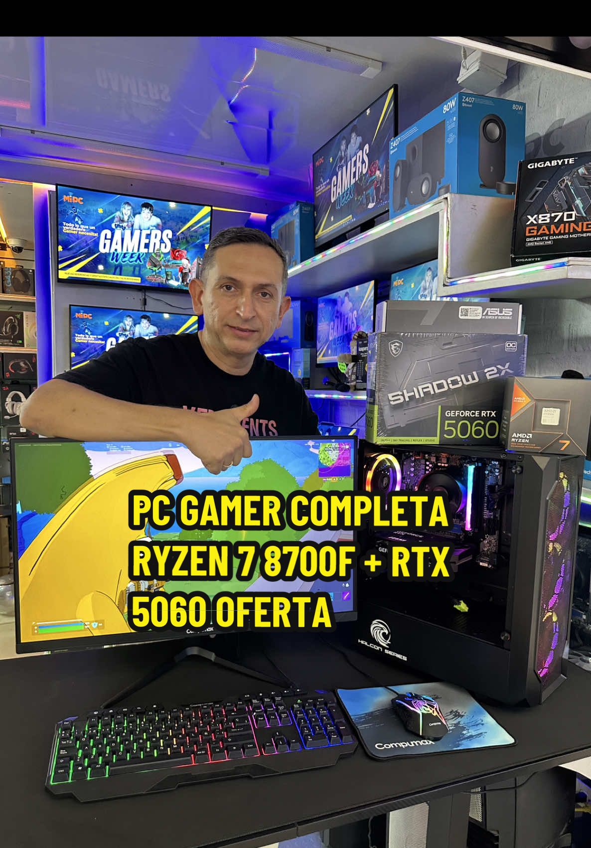 😎 Súper combo completo Ryzen 7 8700F + RTX 5060 Oferta Black Friday 🔥 ⚡️Ryzen 7 8700F  ⚡️16 GB RAM DDR5 ⚡️SSD M.2 1TB ⚡️Chasis tipo pecera RGB ⚡️Monitor 27” 180Hz 1Ms ⚡️Combo teclado, Pad y mouse gamer  💥 Solo $4’420.000 🔥 Potencia, velocidad y estilo para jugar, estudiar y crear. 🎯 Unidades limitadas — Escríbenos ya. 3013922368  #PCGamer #PromoGamer #Ryzen78700F #GamingSetup #MiPCBarranquilla 
