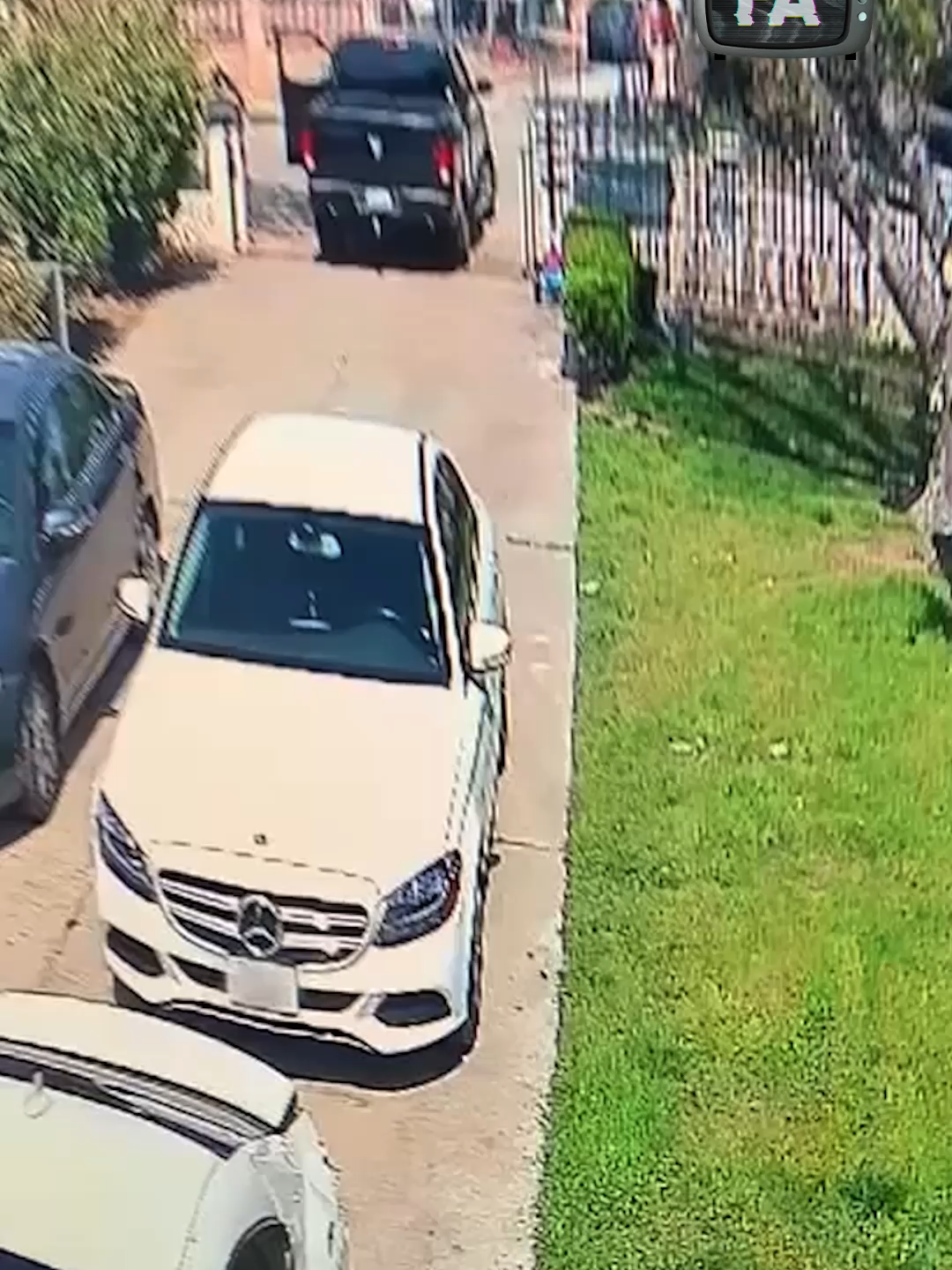 no I didn't use the parking brake but thanks... 😩 🤣 #cctv #car #carfails #propertydamage #doorbellcam #carcrash #fail