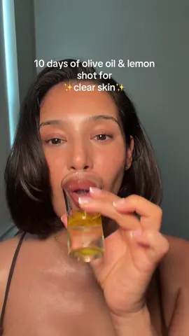 Olive oil + lemon = glow shot for clear skin 🍋✨ #oliveoilshot #clearskin #clearskinroutine #glowshot 