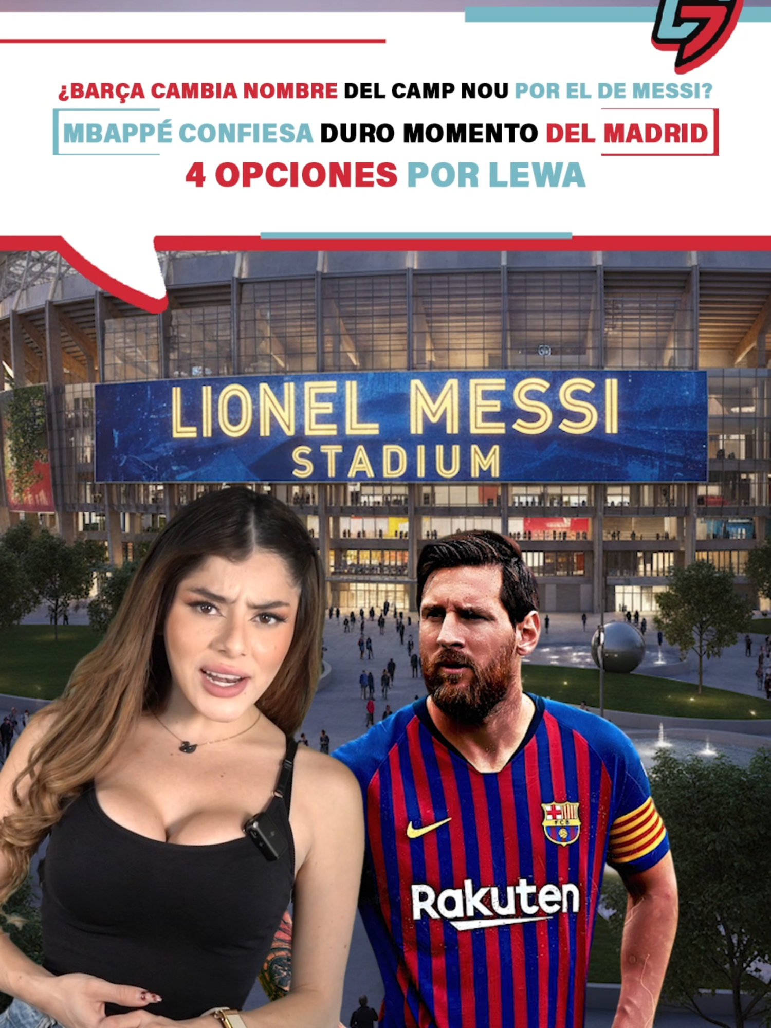 ¿Barça cambia nombre del Camp Nou por el de Messi? | Mbappé confiesa duro momento del Madrid | 4 opciones por Lewa #futbol #realmadrid #fichajes #barcelona #messi