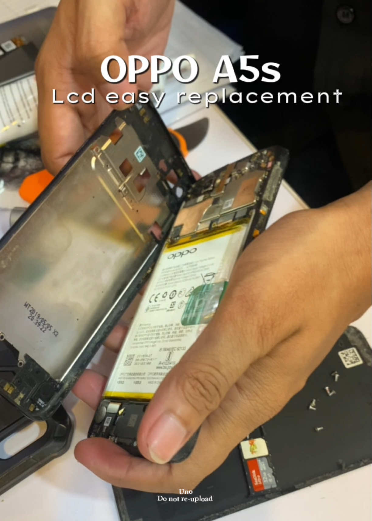 Lcd replacement 🖤✨ #oppoa5s #lcdreplacement #fypシ゚ 