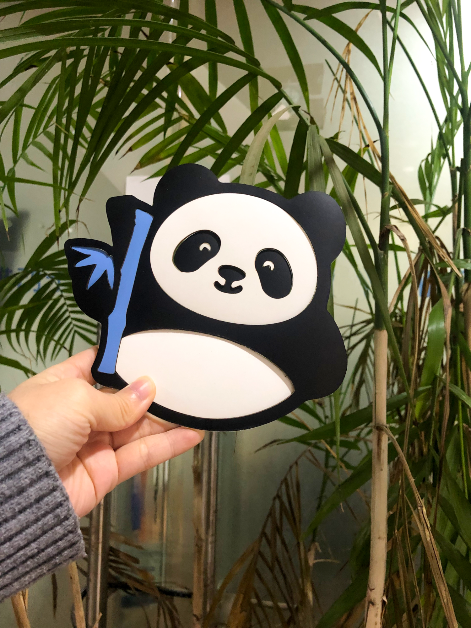🐼 Cut this cute and sturdy panda coaster with a laser cutter, made from PVC, smooth and full of texture! #CO2Laser#lasercutting #lasercut#coaster#lasercraft