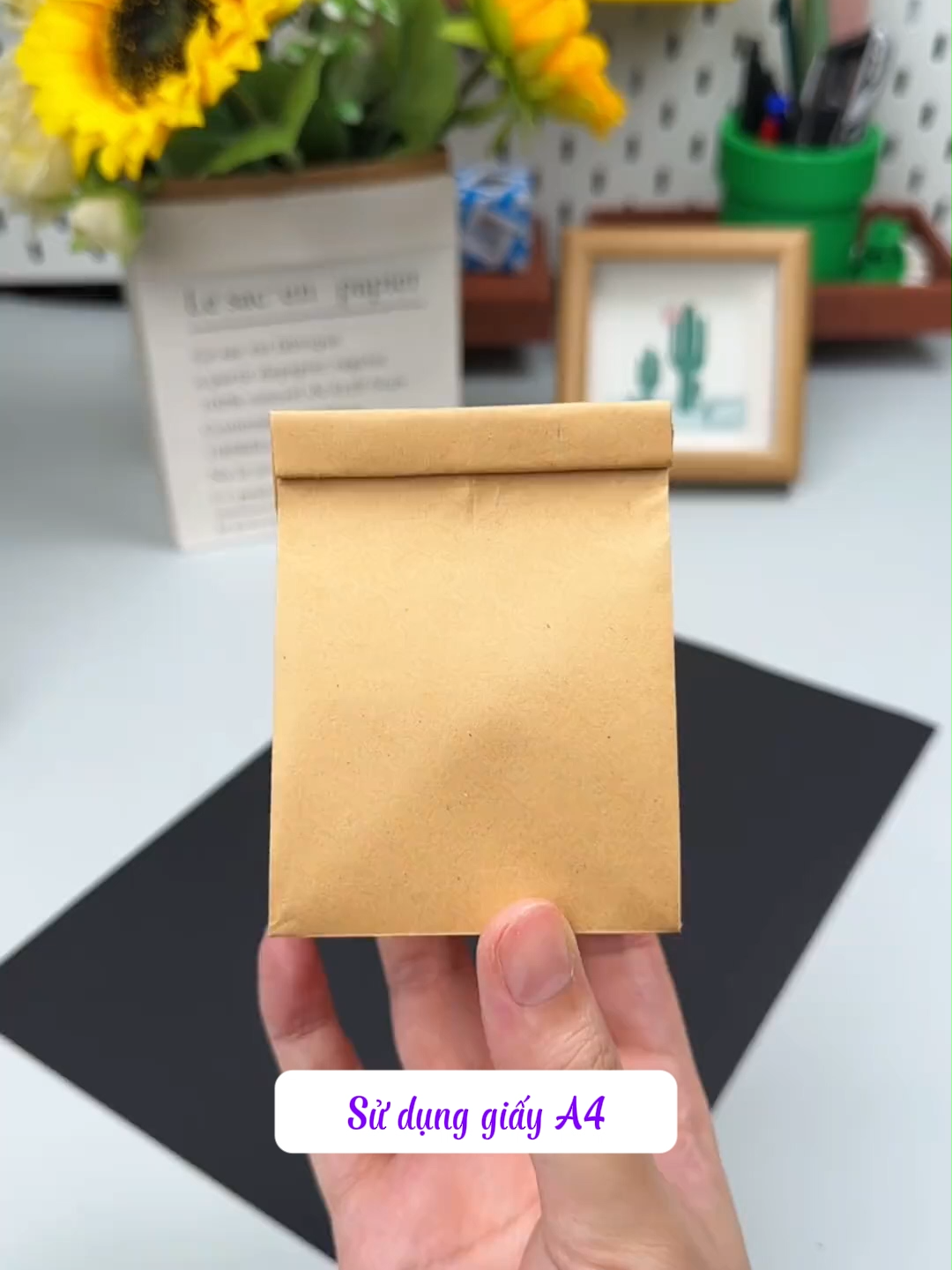 Sử dụng giấy A4 gấp một túi quà đơn giản đẹp mắt #origami #paper