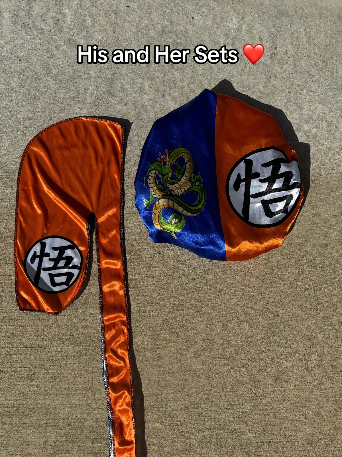 Made some His and Her sets a simple like and comment can win you a free pair ❤️ We got all different types of anime durag and bonnets there all available on my website links in the bio ##mnjsales##durag##bonnet