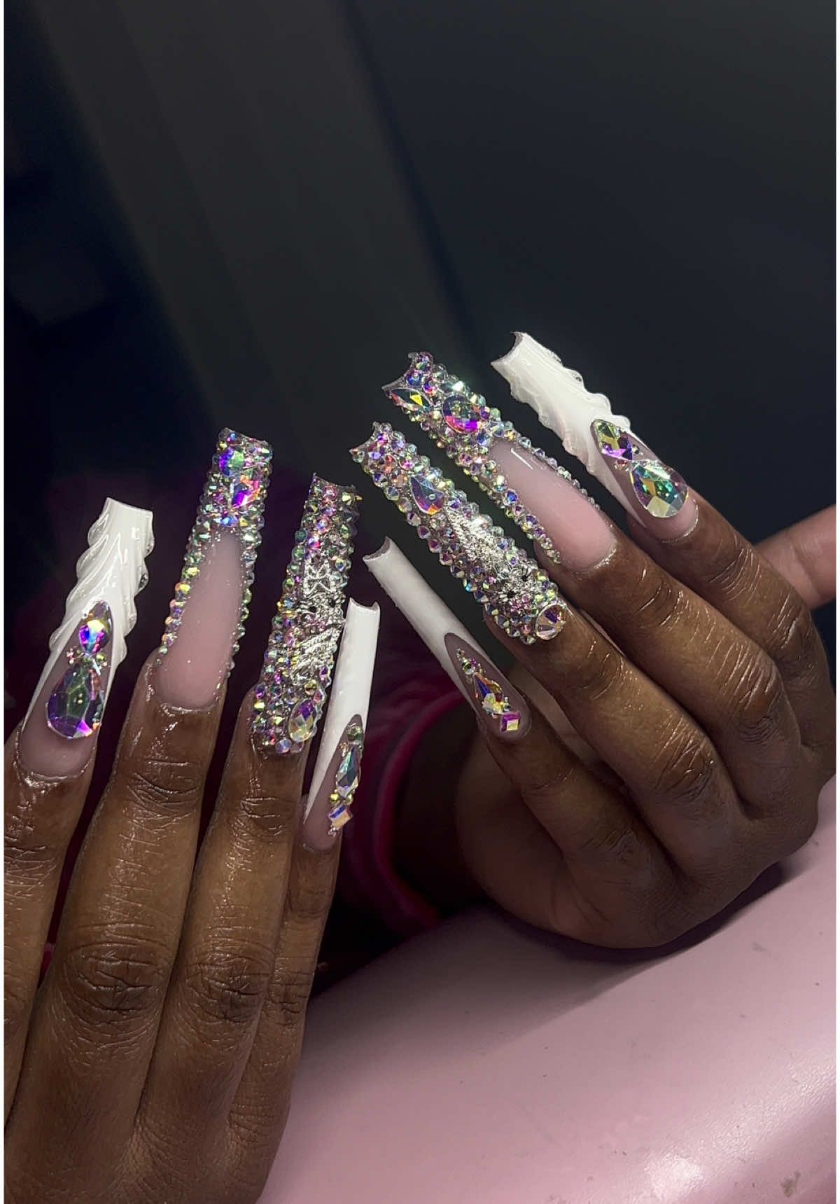 French tip & bling combo 🤍✨ #fyp#nailinspo#frenchtipnails#buffalony716 