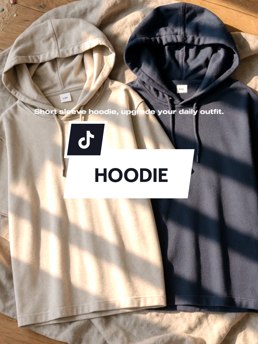 plain short sleeve hoodie, perfect for you. #hoodie #outfitideas #fashioninspo #styleinspo #streetwear 
