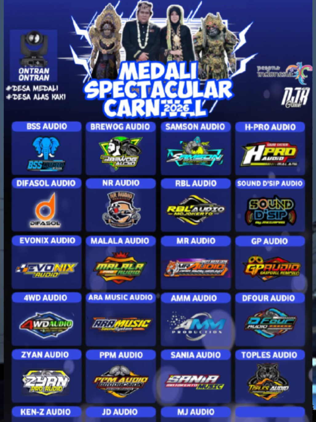 MEDALI SPECTACULAR CARNAVAL 2026 🎊 🗓️ Cek sound tgl 13 februari karnaval tgl 14 februari 2026 📍desa medali kec. puri Mojokerto  📢 Ojo lali disimpen Ben Ndak kliwatan bolo 🔥  #karnaval  #karnavalsoundsystem  #mojokerto 