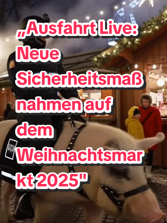 Ein offizieller Nachrichtenbericht aus Ausfahrt: Neue Sicherheitsmaßnahmen für den Weihnachtsmarkt 2025. Mobile Sicherheitsteams sind nun mit riesigen, realistischen Einsatzschweinen unterwegs, um schneller reagieren zu können. Ernsthafte TV-Berichterstattung im Tagesschau-Stil.#Weihnachtsmarkt2025 #Sicherheitsmaßnahmen #TagesschauStyle #NewsReport #Deutschland 