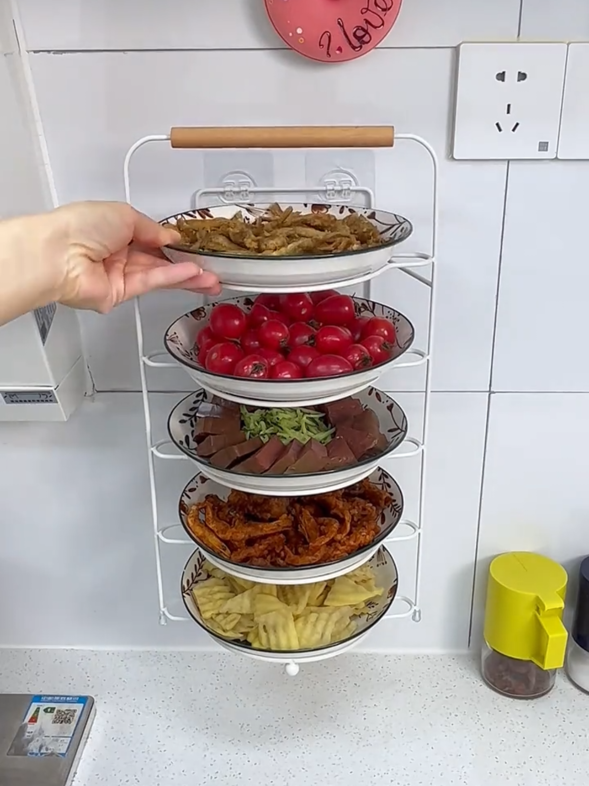 Kệ 5 tầng đựng đĩa đồ ăn gọn gàng #dogiadung #xh #giadungtienich #reviewdogiadung #kebatdia 