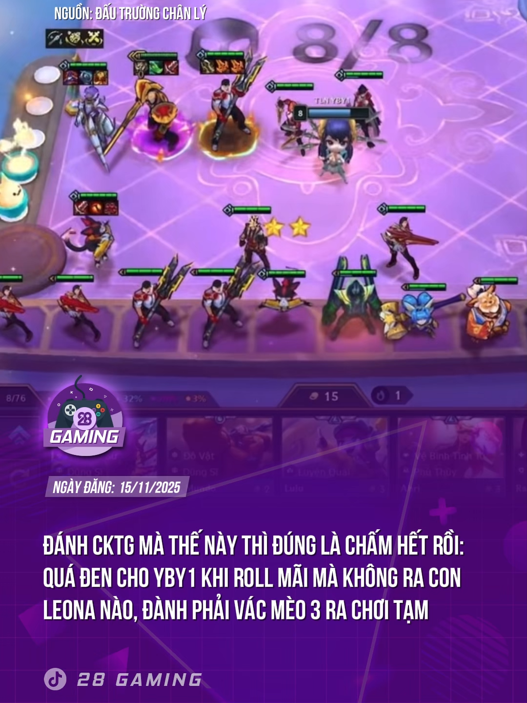 ĐÁNH CKTG NHƯ NÀY THÌ ĐÚNG LÀ CHẤM HẾT RỒI! #GamingOnTikTok #2024moments #tiktoknews #theanh28 #gamer #theanh28gaming #tft #YBY1