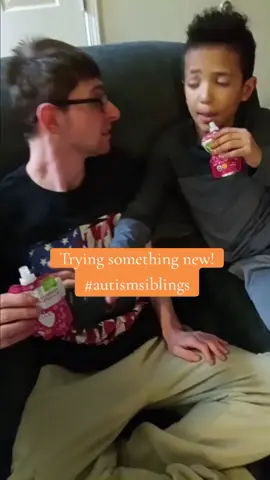JDogg really struggles with food. The smell, the textures, the fear of inconsistent taste. He has a very small list od safe foods but making videos seems to help him want to try! I read him all the comments and it makes him so proud and happy! #autism #fyp #autismawareness #foryoupage #autismsiblings 