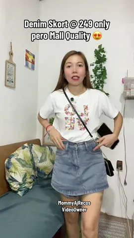 249 my Denim Skort kana at Retro blue yung best seller guys🥹 #denimskort #skort #fyp 