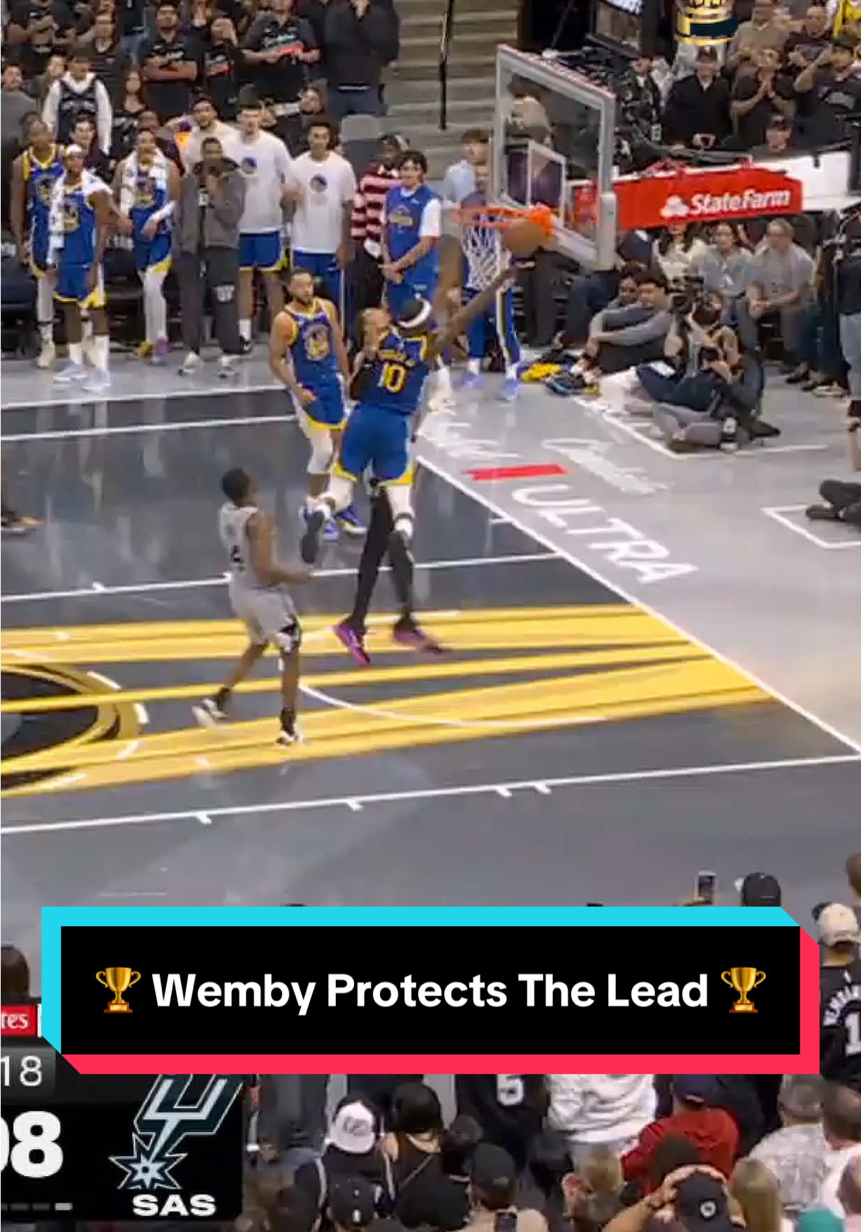 🏆 Wemby gets back for the RIDICULOUS block with under a minute remaining! 🏆 #NBA #basketball #Wemby #VictorWembanyama #spurs 