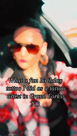 What a fun birthday tattoo! #fyp #grandforkstattooartist #femaletattooartist 