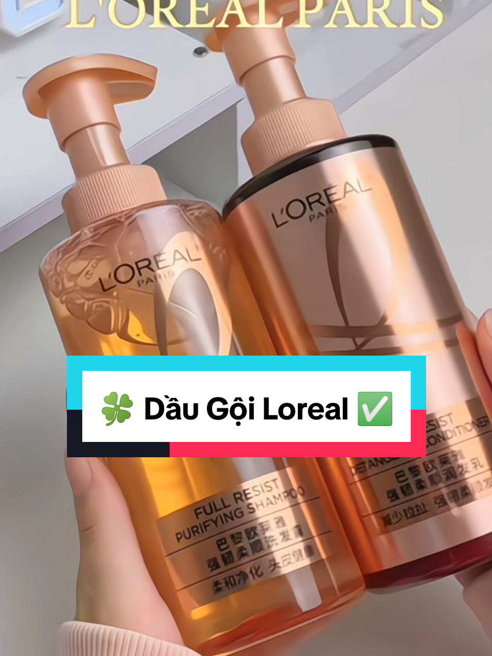 Dầu gội chống rụng tóc L'Oreal Paris Full Resist (Bộ chăm sóc tóc 2-3 món) Dầu gội + Dầu xả + Tinh chất dưỡng da đầu - Giảm rụng  #loreal #lorealparis #lorealparishaircare #daugoi #rungtoc 
