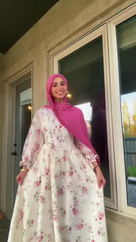 such a cute flower dress, code for 15% off: retaj15 🩷 @dresslova #fyp #foryou #flowerdress #modesty #hijabifashion 