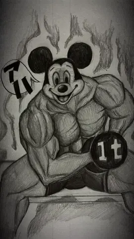 アハッ🐭筋肉ミッキー⁡#ミッキー⁡#ディズニー#ドナルドダック #イラスト#Disney