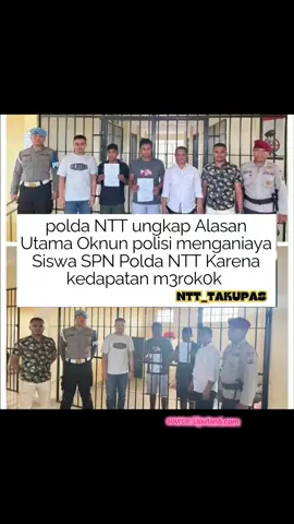 NttTakupas - Polda NTT ungkap Alasan utama oknum polisi berinisial Bripda TTD (Torino Tobo Dara) menganiaya dua siswa SPN Polda NTT, KLK dan JSU, adalah karena merasa kesal keduanya kedapatan merokok.  Insiden penganiayaan tersebut terjadi pada Kamis, 13 November 2025, di mana Bripda TT, seorang polisi senior, memukuli kedua juniornya secara bertubi-tubi setelah mendapati mereka melanggar aturan dengan merokok di lingkungan SPN. Aksi kekerasan ini terekam dalam sebuah video berdurasi 26 detik dan menjadi viral di media sosial, yang memicu perhatian serius dari publik dan pimpinan Polda NTT.  Menanggapi kejadian tersebut, Polda NTT melalui Bidang Propam telah mengamankan dan memeriksa Bripda TT, serta Bripda Gilberth H.D.R. Puling yang merekam aksi kekerasan itu. Keduanya kini ditempatkan di ruang penempatan khusus (Patsus) Polda NTT untuk proses hukum lebih lanjut sesuai kode etik kepolisian. #poldantt #ntt_takupas #spnpoldantt  *sumber : Liputan6.com*