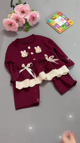 Bộ len lông thỏ  gắn 2 con thỏ đính nơ xinh cho bé#xuhuongtiktok #setdothudongchobe #setbonoelchobe #setdonoel 