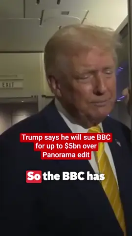 Donald Trump has confirmed he will still be suing the BBC, despite the public-funded broadcaster apologising for an edit made to one of his speeches in a Panorama episode. Aboard Air Force One on Friday night (November 14), the US president told reporters: “We’ll sue them for anywhere between $1bn and $5bn, probably sometime next week. We have to do it.” Click the link in bio for more 🔗