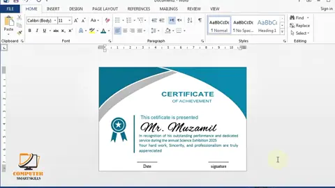 Achievement Certificate Design ms word Eazy tatorial #newdesign #newdesign #mswordtutorial #education #vairal_video 