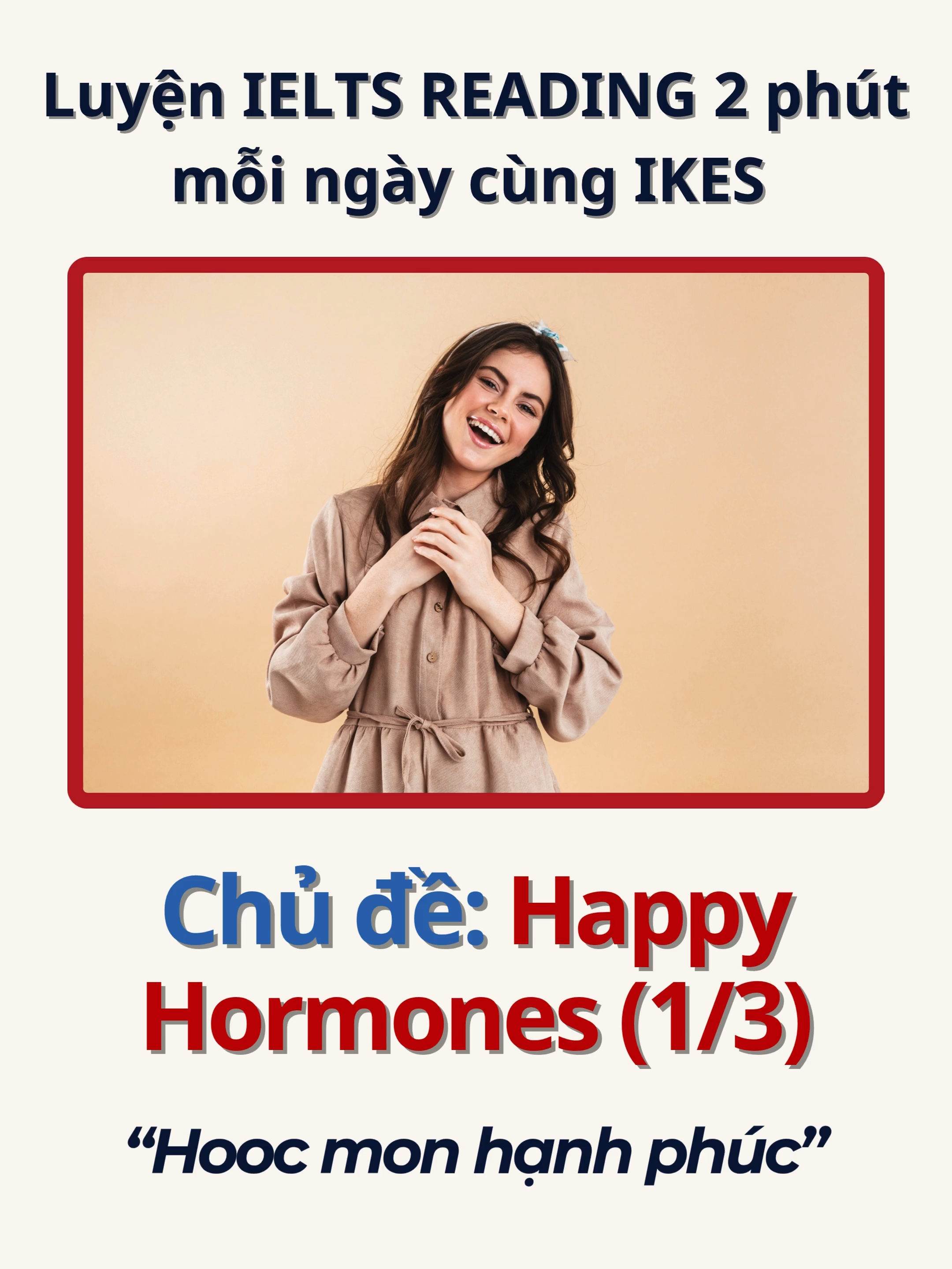 Bản dịch: Dopamine thường được gọi là chất dẫn truyền thần kinh “tạo cảm giác dễ chịu” vì nó đóng vai trò quan trọng trong hệ thống phần thưởng của não bộ. Khi con người đạt được mục tiêu, hoàn thành nhiệm vụ hoặc nhận lời khen, dopamine sẽ được giải phóng, tạo ra cảm giác vui vẻ và động lực. Loại hormone này cũng tham gia vào quá trình học tập và ghi nhớ, giúp củng cố những hành vi dẫn tới phần thưởng. Trong cuộc sống hiện đại, dopamine thường tăng vọt khi có thông báo mạng xã hội hoặc sau những thành tựu nhỏ, và điều này đôi khi dẫn đến các hành vi mang tính gây nghiện. Tuy nhiên, có nhiều cách tự nhiên để tăng dopamine như đặt mục tiêu nhỏ mỗi ngày, ăn thực phẩm giàu protein hoặc luyện tập mindfulness. Hiểu được ảnh hưởng của dopamine giúp ta nhìn rõ hơn hành vi con người, đặc biệt là trong việc hình thành thói quen và nâng cao năng suất. #ieltsikes #ielts #ikesreading #happy #dopamine