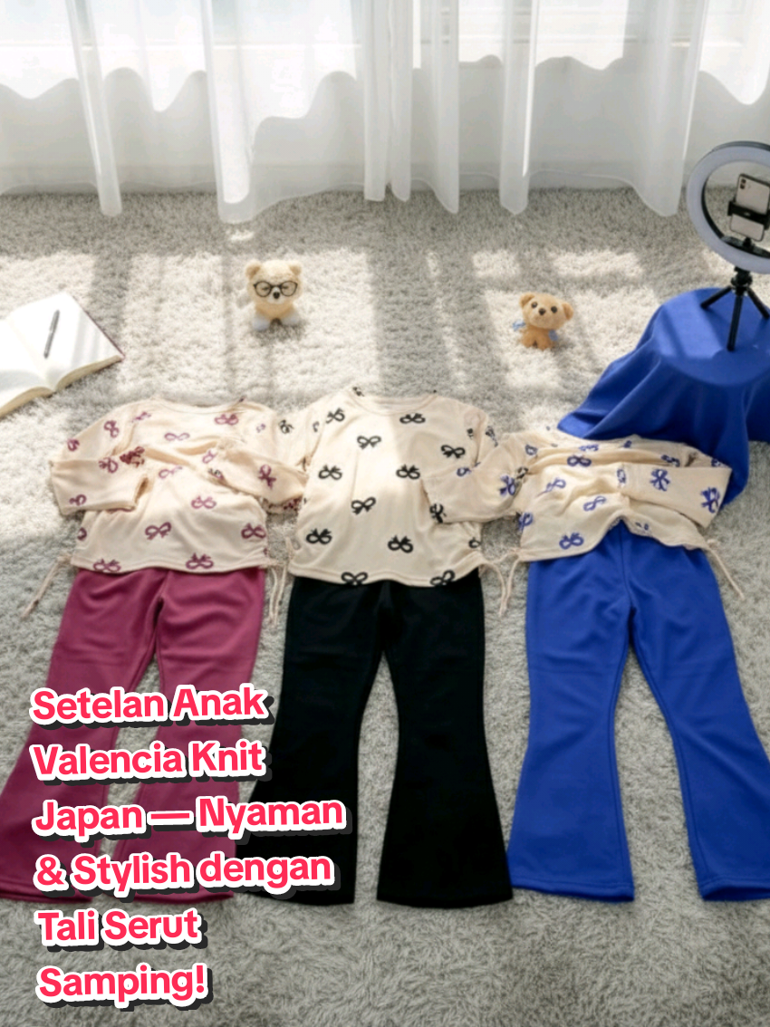 Setelan Anak Valencia Knit Japan — Nyaman & Stylish dengan Tali Serut Samping! 😍