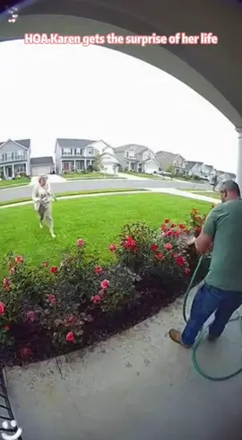 HOA Karen gets the surprise of her life#DoorbellCam #Viral #Subscribe #funny #prank