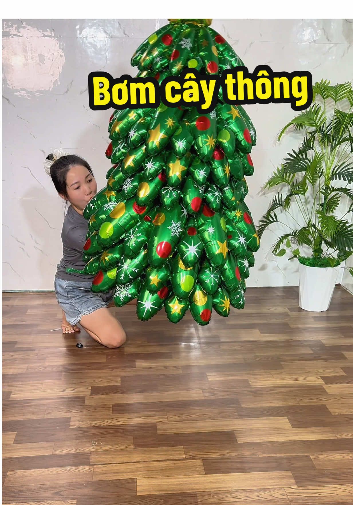 Cây thông bơm hơi dễ thương xĩu #ngocgiautayninh #caythonggiangsinh #caythongbomhoi #caythongnoel 