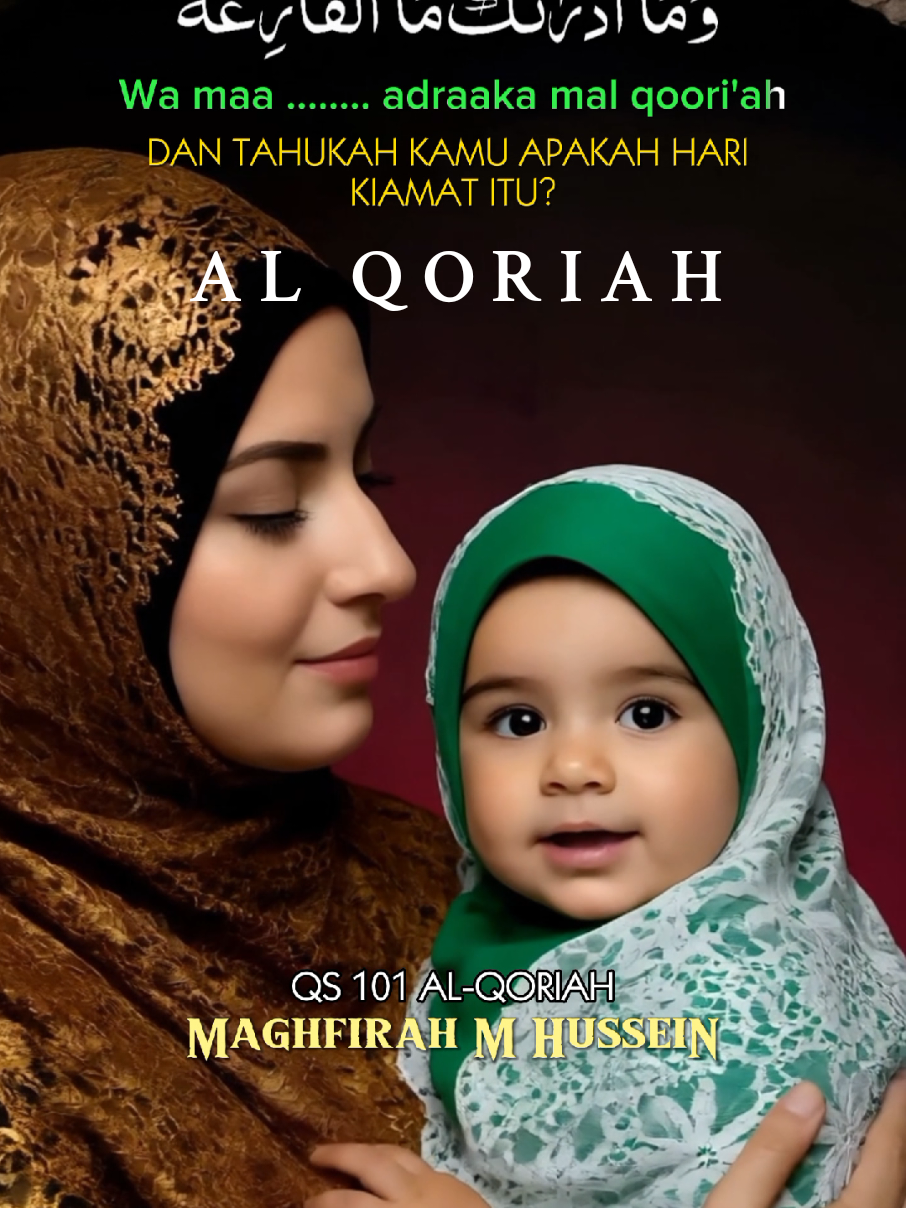 QS 101 AL QORIAH Bayi ngaji Duet. Transliterasi & Terjemahan Al quran Juz Amma. Video/gambar fiktif dibuat oleh AI menggunakan HP android. Suara asli: Maghfirah m Hussein (pitch+5) Apps: Picture: CreArt,  Croping Huruf Arab: PngMaker, Lipsync: Pippit, Audio Editor: SuperSound, Video Editor: CapCut  #bayingaji #duet #alqoriah    #transliterasi #quran 