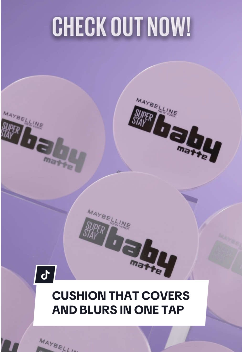 Cushion that covers and blurs in one tap!🤩 Superstay Baby Matte Cushion hadir dengan formula yang ringan, transferproof anti oksidasi seharian bestie👀 Available 10 shades, get yours now! #wearemaybelline #BabyMatteCushionID #byecakeyheybaby #babyfaceunlocked 