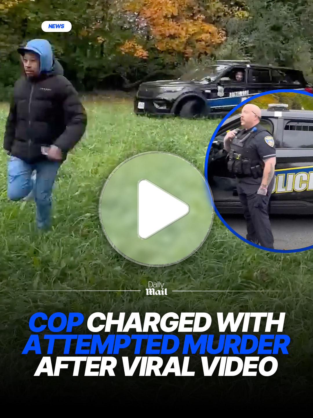 A Baltimore police officer, has been charged with attempted murder and other alleged offenses after he chased a man in his police cruiser. Baltimore City State's Attorney Ivan Bates said 'the charges brought forward in this indictment reflect the seriousness and dangerous nature of the actions we all witnessed in the viral video.' #news #usa #cop #crime