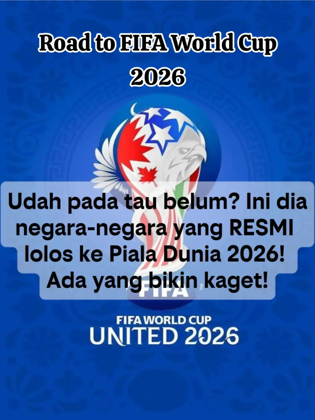 Udah makin panas!🔥 Ini negara-negara yang fix tampil di Piala Dunia 2026. Jagoan kamu sudah masuk belum? #PialaDunia2026 #WorldCup #SepakBola #BolaDunia #FootballNews