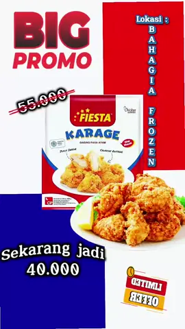 Big Promo Fiesta Fiesta Karage exp 28 Nov 2025 Sisa 3 pc Promo Rp.40.000 Yang berminat bs lgsg ke toko Bahagia Frozen Jl.Ra.kartini no 61 Kota Sengkang 085-394-151688 https://www.instagram.com/bahagiafrozen?igsh=aWVtYmNoaGxjeTJr