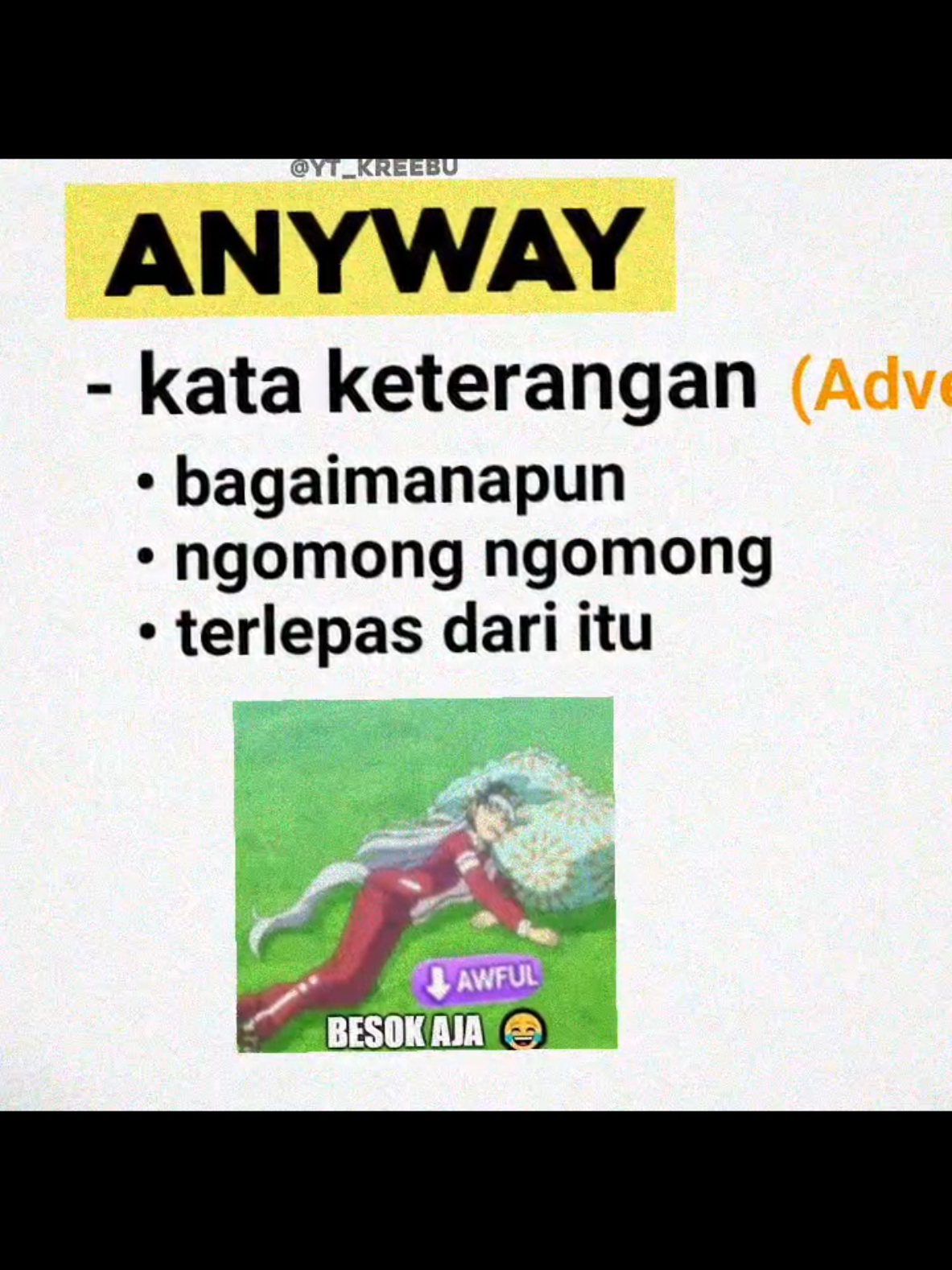 hari ini kita belajar kata 