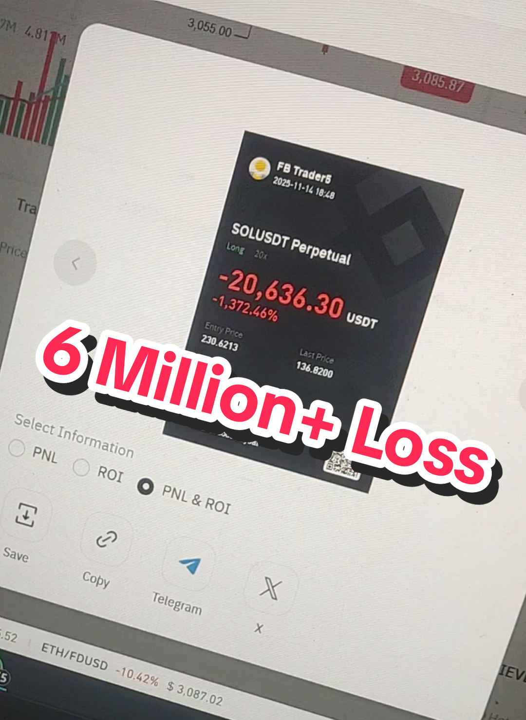 20k Dollar in Red  (6000000+loss) 😭😭 #crypto  #bitcoin #forex  #crash 