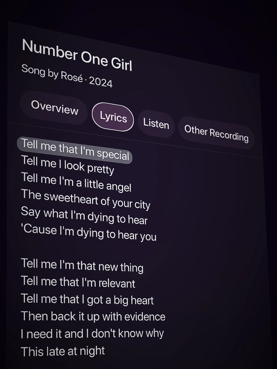 Number one girl 🎧🎶 #lyrics #music #rose #foryou #lyriqueenn 