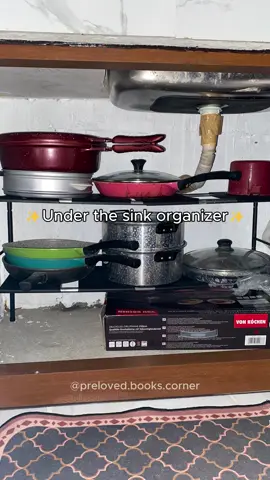 2 layer tier under the sink organizer! #organizer #kitchenessentials #undersink #fypシ #fypviralシ 