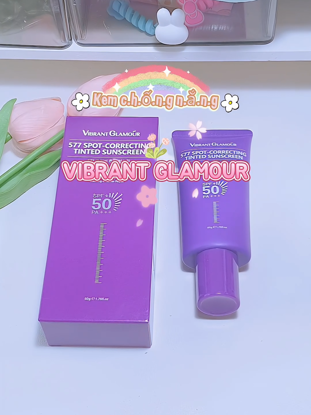 Kcn nâng tone 3in1 vừa c.h.ố.n.g nắ.ng vừa làm kem lót, dùng lâu còn dưỡng sáng và mờ t.h.â.m nữa nha @vibrant_glamour_  #skincare #lamdep #vibrantglamourvn #foryou #fyb 