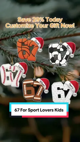 Not just a meme, a memory 💖🏎️ This 6‑7 ornament is perfect for teens and sports fans to relive all the fun moments.  #macorner #trend67 #personalizedornament #sportlovers #memegift 