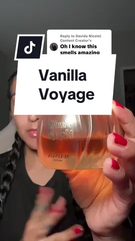 Replying to @Davida Nicole| Content Creator Vanilla Voyage Fragrance Notes: Top: Caramel, Liquorice, Buttery Middle: Jasmine, Tonka, Honey Base: Vanilla, Musk, Ambery #ttssoutheast #tiktokshopblackfriday #tastemakersorlando #vanillavoyage 