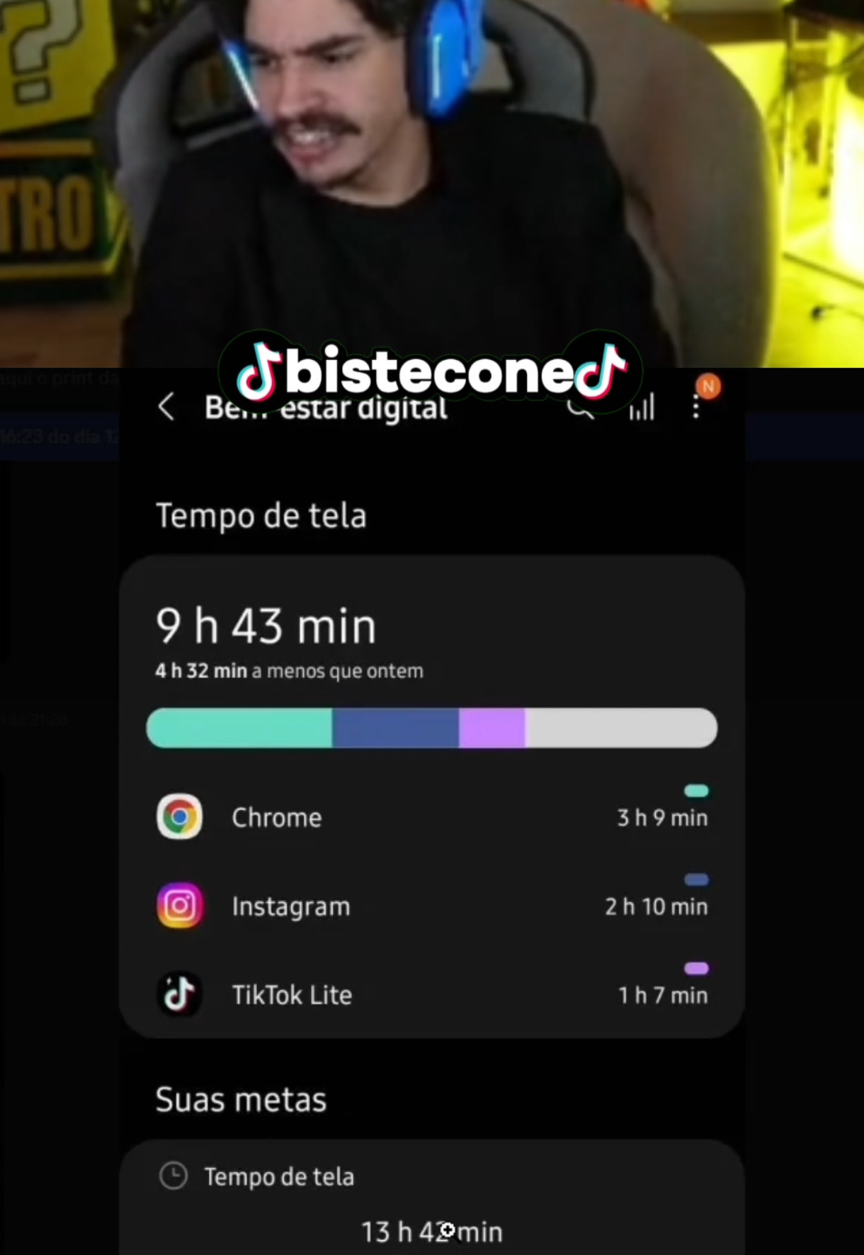 bistecone foi olhar o tempo de telas dos fãs e ficou impressionado  #bistecone #bisteconee #bisteconelive #foryour #foryoupage 