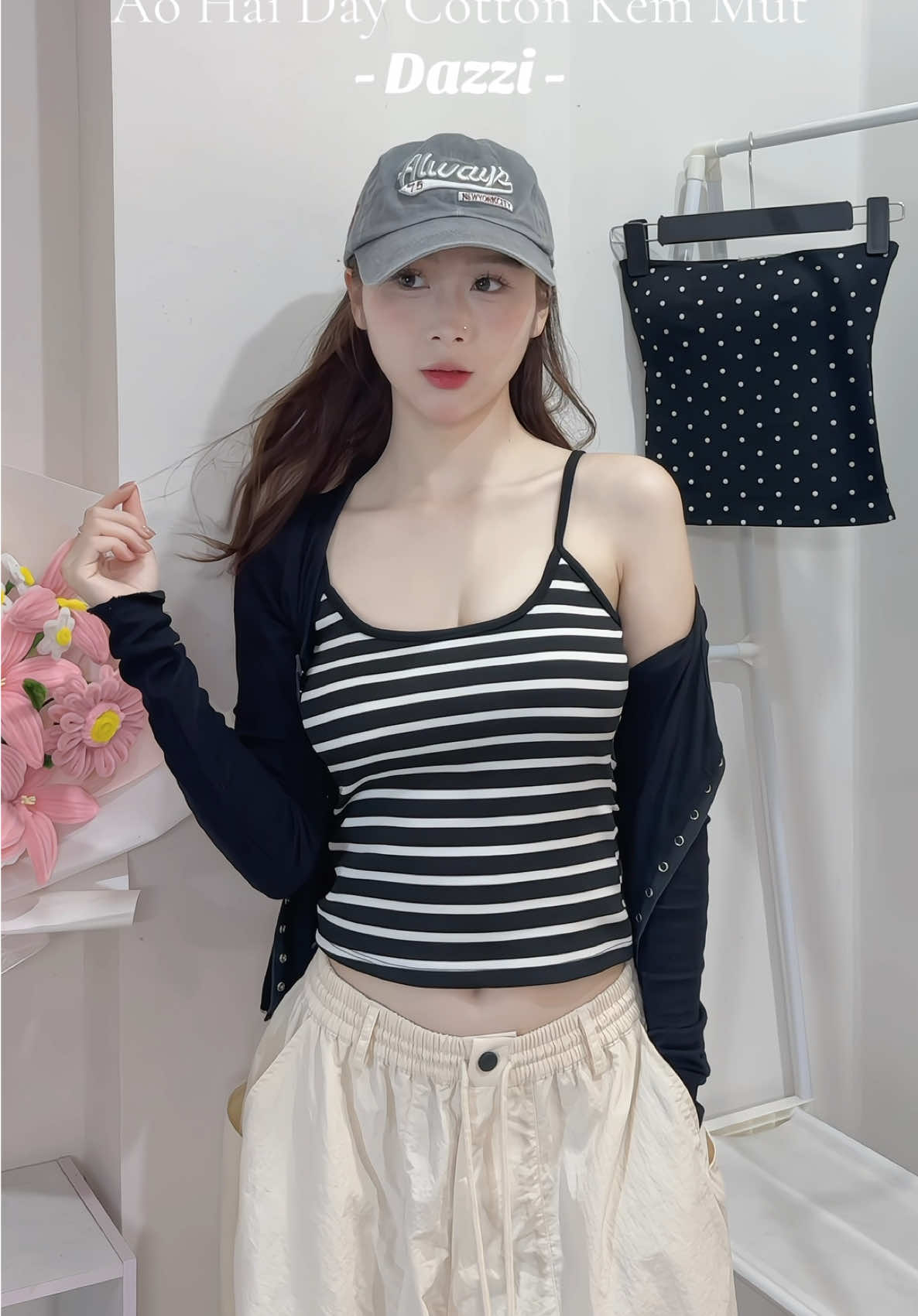 Đồ nhà @DAZZI brand siu tôn dánggg phụ nữ rấc mê 😍 #áoống #aóhaidây #thunômbody #croptop #setxinh 