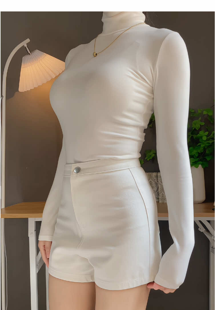 Áo thun cổ lọ 8p, chất thun mịn ôm body #aothunxinh #aothundaitay #aoombody #aogiunhiet #aogiunhietcolo 