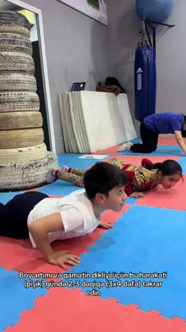 Sizdə bizə qoşulmaqa tələsin!✅👍🏻  🌞 Günəşli filialında qeydiyyat davam edir! 🧘‍♀️ Müalicəvi Gimnastika və Boy Artımı Məşqi 5 yaşdan yuxarı qız və oğlan uşaqlarını sağlam bədən və düzgün duruş üçün məşqlərə dəvət edirik! 💪 Boy artımı, duruşun düzəldilməsi və əzələ möhkəmləndirilməsi üçün ideal proqram! 📍 Ünvanlar: 	•	Yeni Günəşli, A/B massivi 119A (Qartal heykəlinin yanı) 	•	Yasamal, Hüseyn Cavid pr. — Neftçi İdman Klubu 📞 Əlaqə: 055 787 53 19 #müalicəvigimnastika #boyartımı#pişik#pişikhərəkəti#qamət 