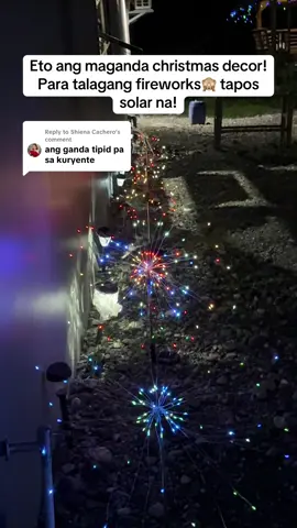 Replying to @Shiena Cachero Ilang days na lang pasko na!  #solarchristmaslights #outdoorchristmasdecor #waterproofchristmaslights #solarfireworkslamp #christmasdecor 