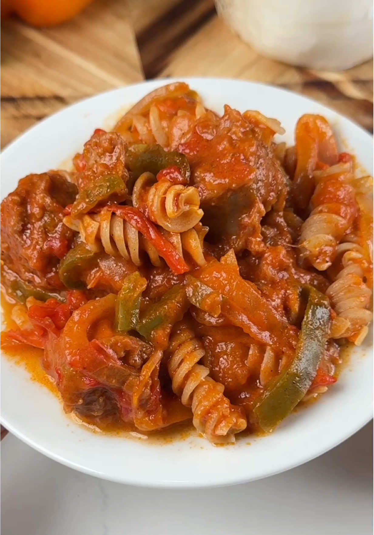 Slow Cooker Sausage Pasta 🤤🙌 Get my KETO PASTA on Amazon by searching: Care Free Kitchen Keto Pasta! 🙏 It has 20g of protein and only 2g net carbs per serving.  What you need: 8 oz low carb pasta  1 jar marinara sauce  1 package Italian sausage  1 cup sliced peppers 1 cup sliced onions 1/2 cup shredded Italian cheese 1 tbsp Italian seasonings How to make it:  1. Combine all ingredients except your cheese & pasta in a slow cooker on high for 3-4 hours. (Or low for 6-7 hours) 2. Boil your pasta, then drain it and stir it in with your shredded cheese. 3. Cook for another 30 mins. Take it out and enjoy!